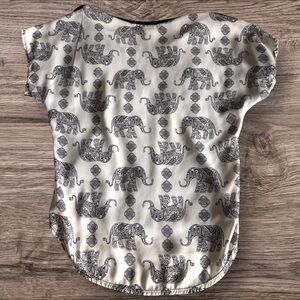 Say Anything Elephant Print Contrast Top – Size Large – New